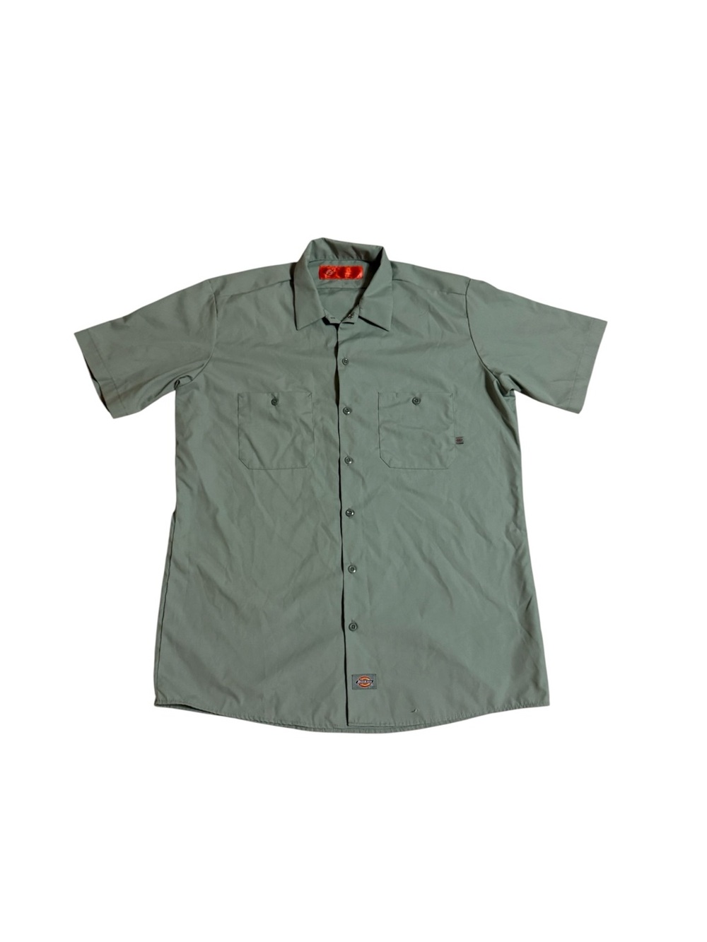 Dickies Green Work Shirt Button Down Size Large Tall